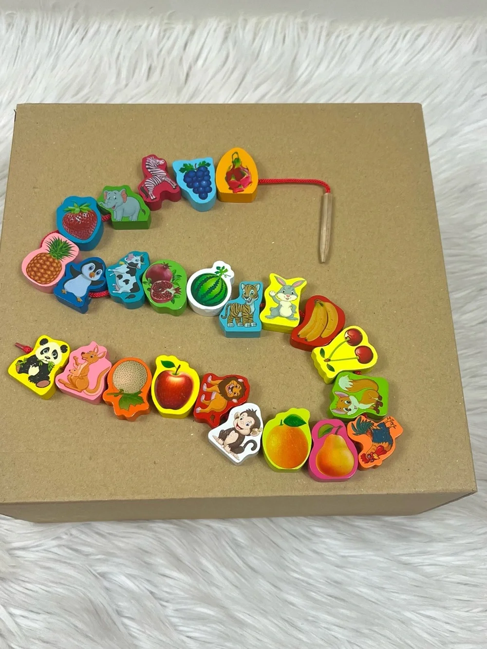 Toddler’s bundle of toys, Chuckle Roar alphabet, felt numbers, lacing beads set